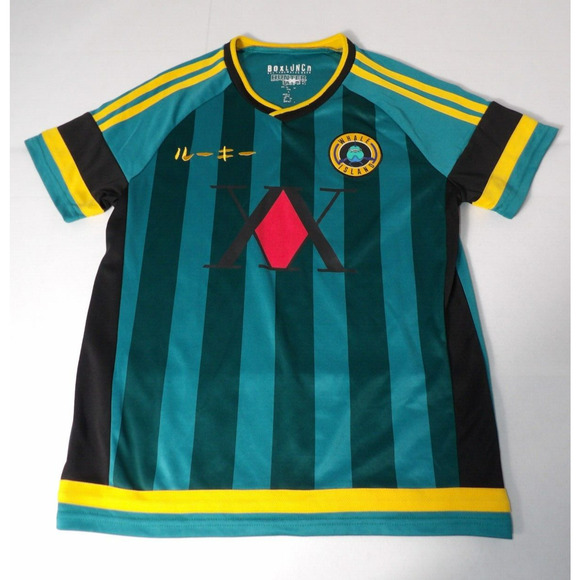 Box Lunch Hunter Whale Jersey Mens Small XX Freecs 405 Teal Yellow - Picture 1 of 8